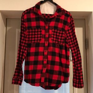 Urban Outfitters Red & Black Plaid Flannel Shirt